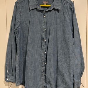 JJill denim button down shirt